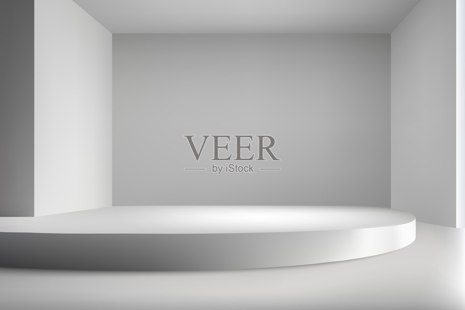 三维现实的空舞台上展示房间的背景。插画图片素材