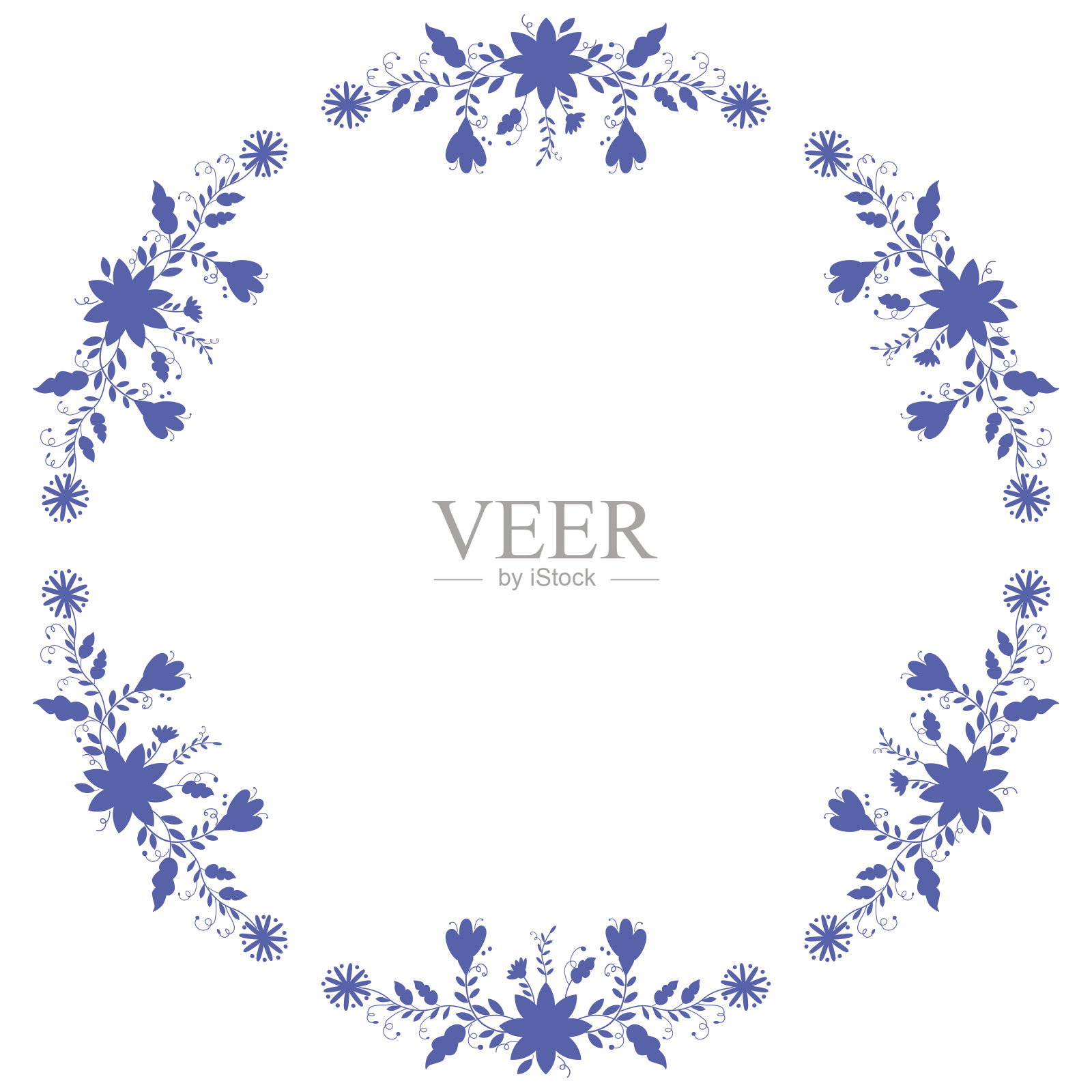 民间刺绣单色框。设计模板的节日，婚礼和生日邀请卡，贺卡。墨西哥Otomi Tenango刺绣风格。圆形花边。向量插画图片素材