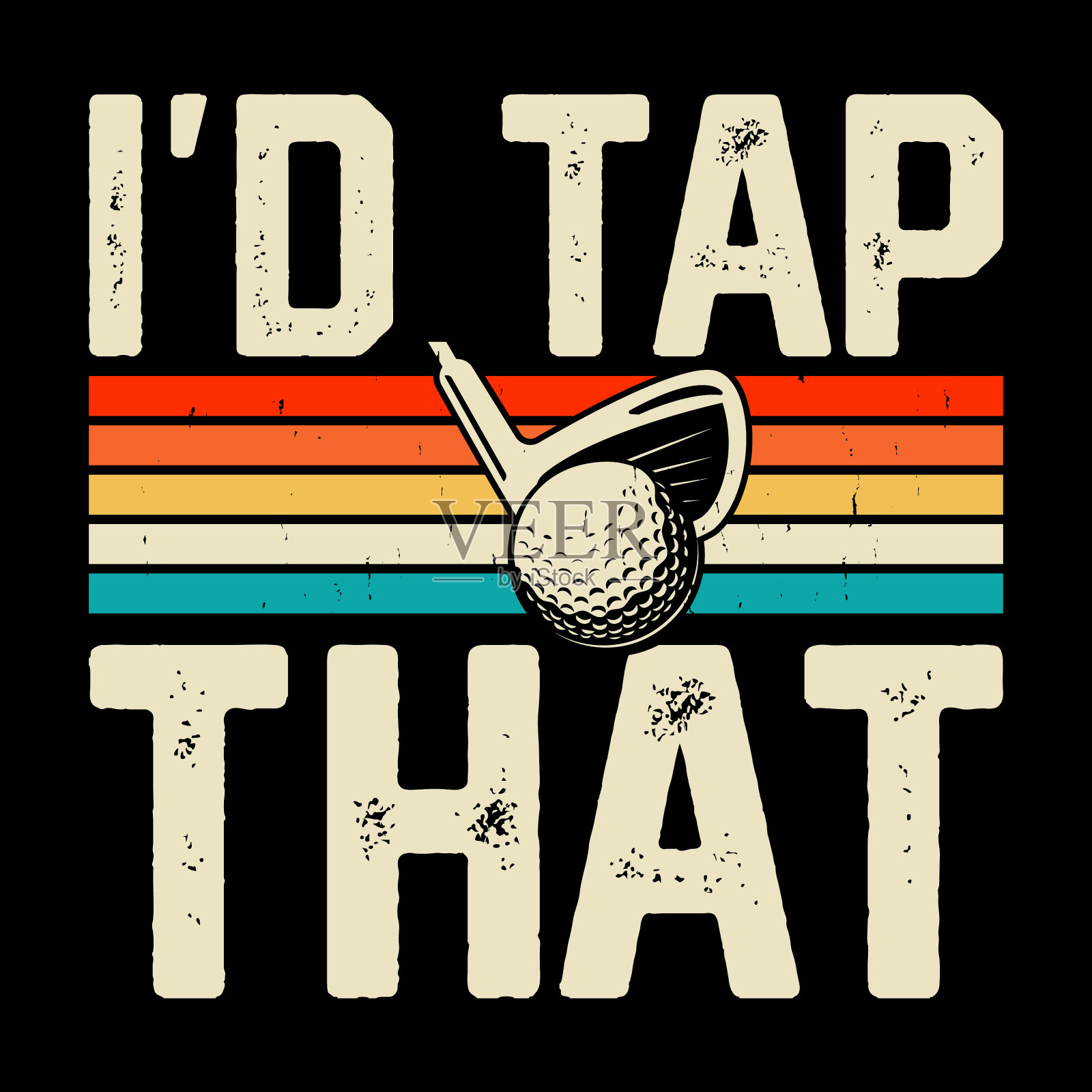 高尔夫球员复古高尔夫t恤设计插画图片素材