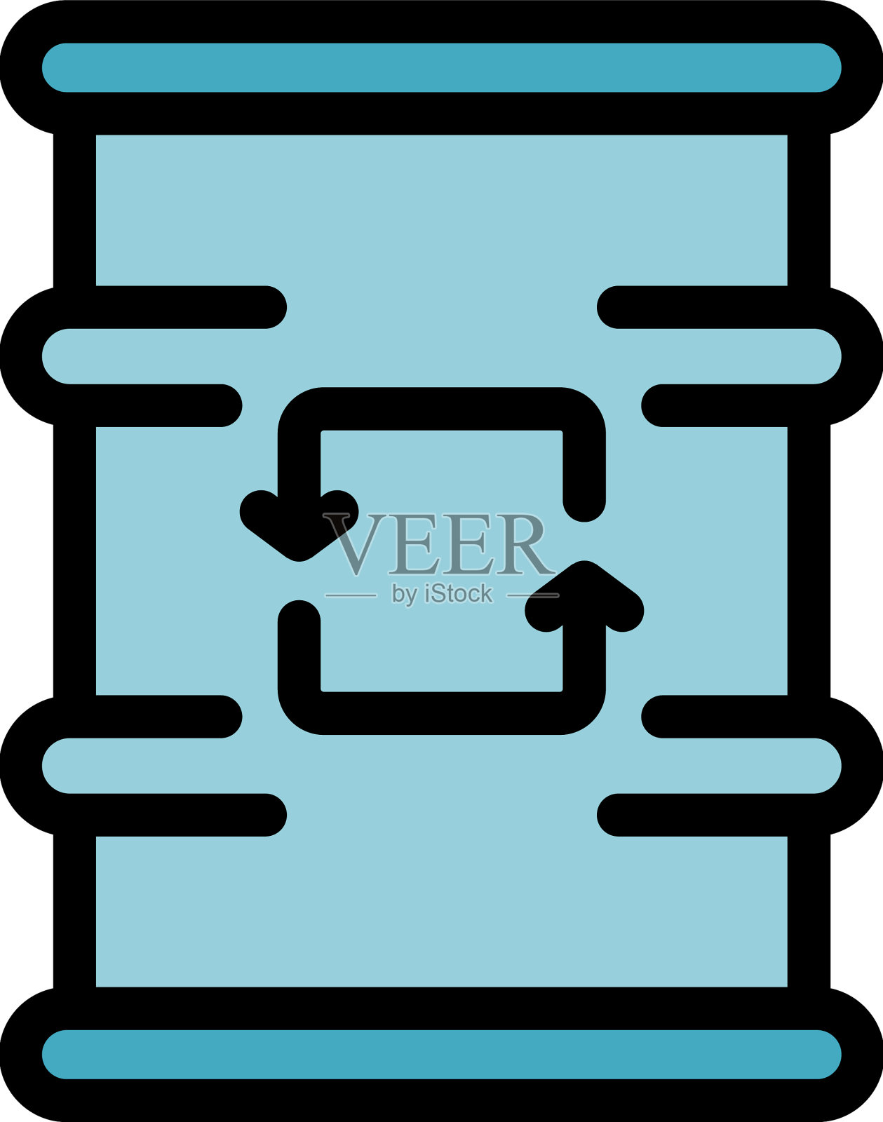 油桶回收图标扁平插画图片素材