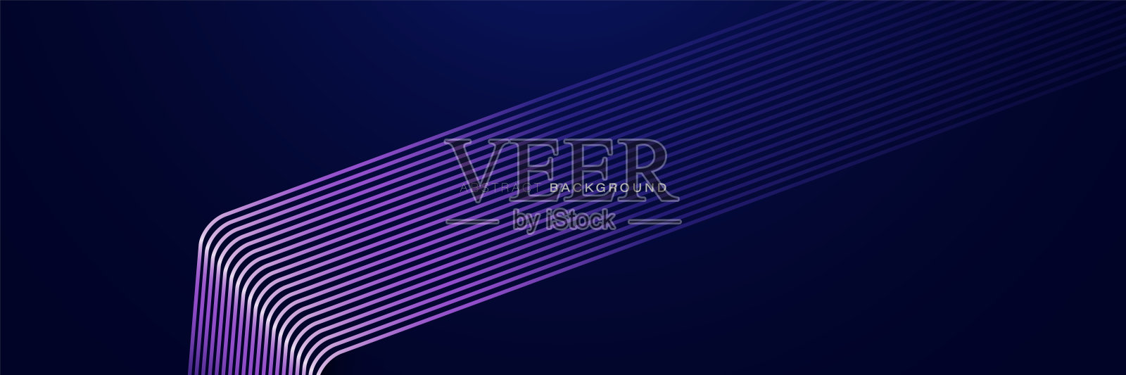 蓝色抽象背景与发光的几何线条。现代闪亮的紫色线条图案。矢量图插画图片素材