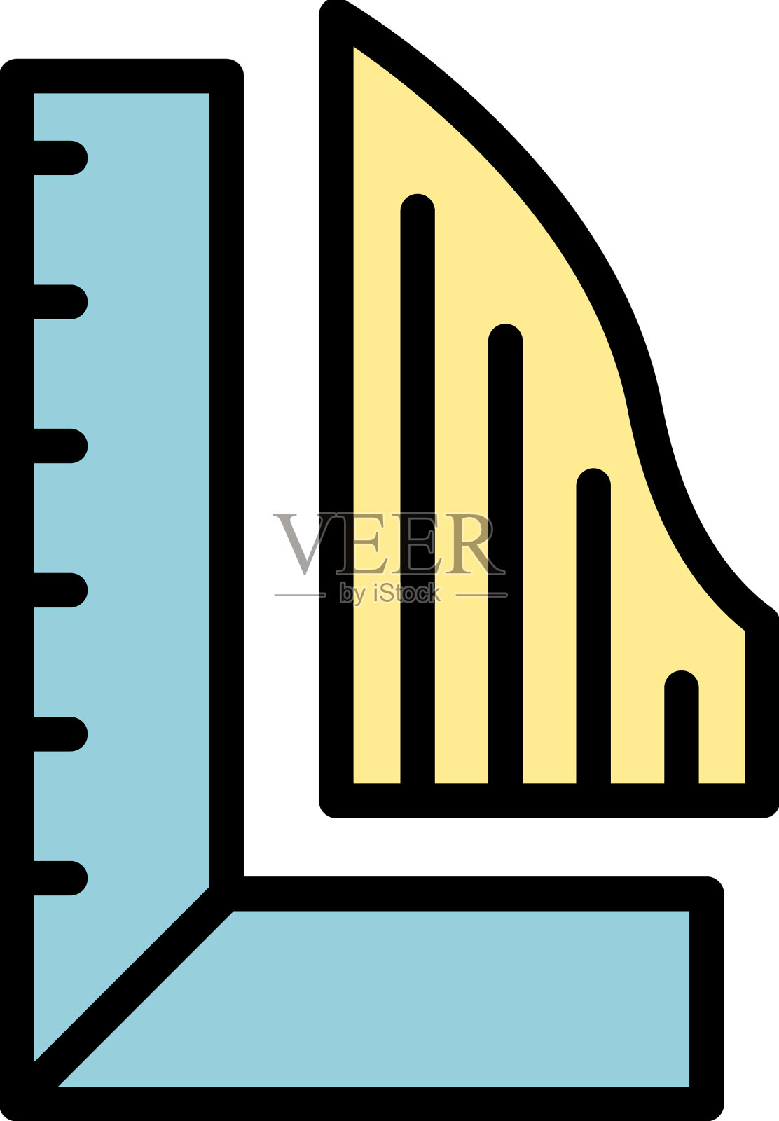 Diy角尺图标平插画图片素材