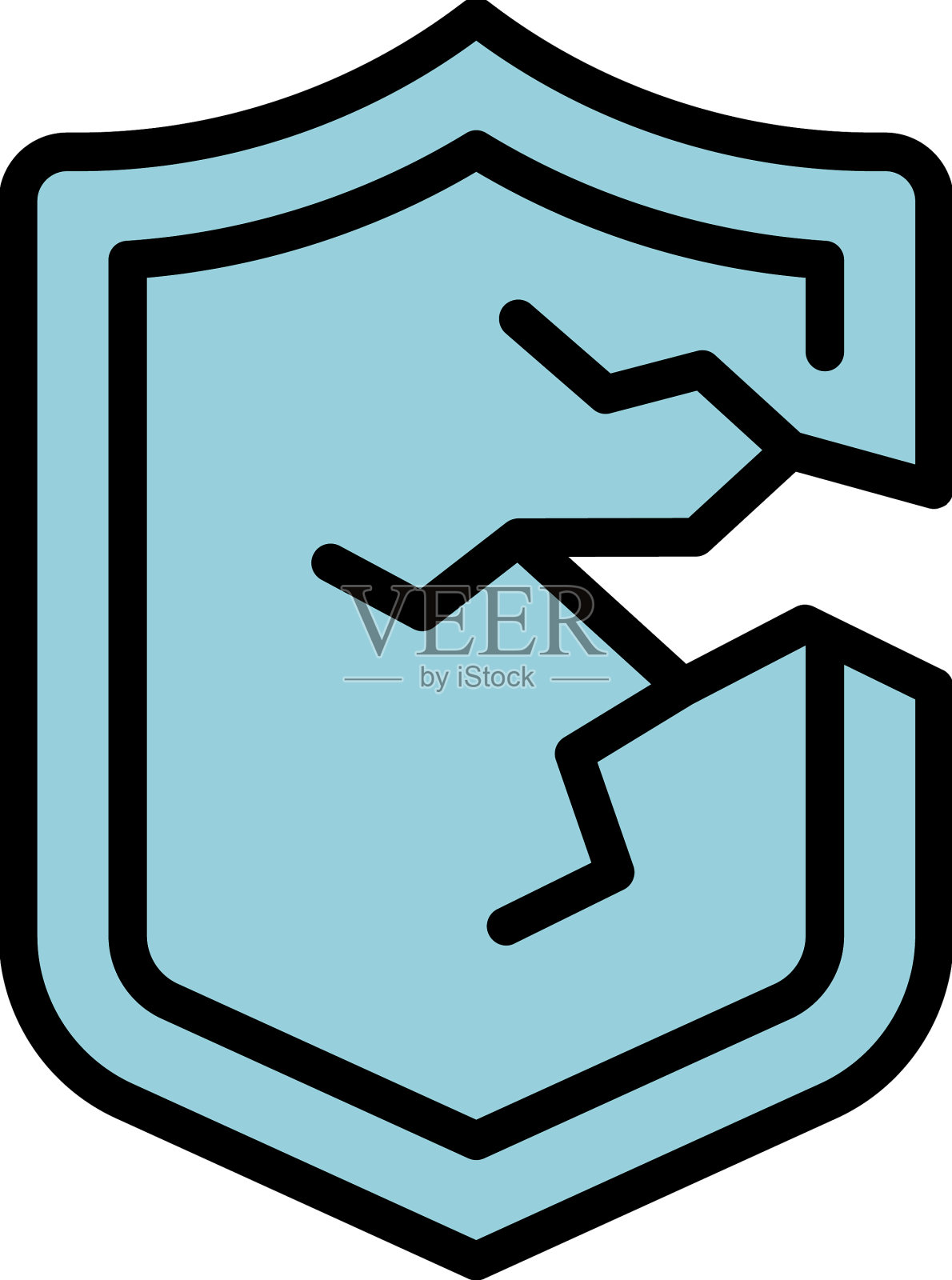 有缺陷的盾牌图标插画图片素材