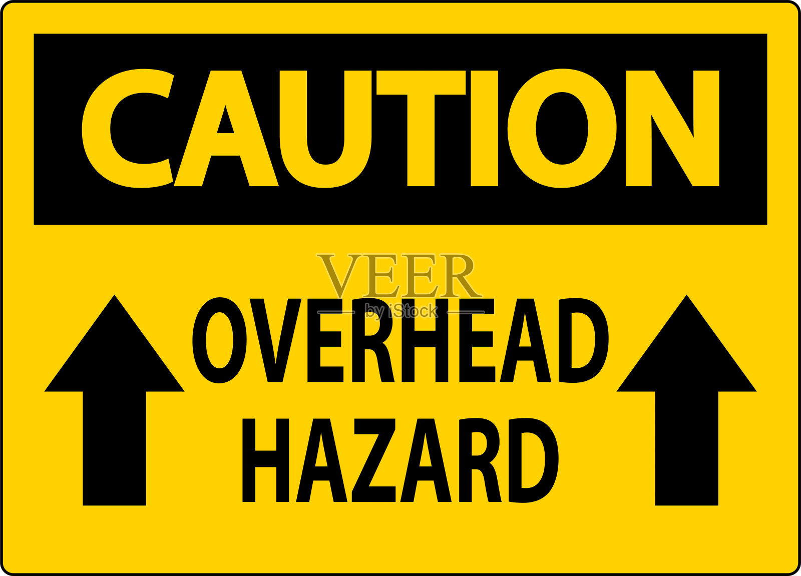 警告标志头顶危险插画图片素材