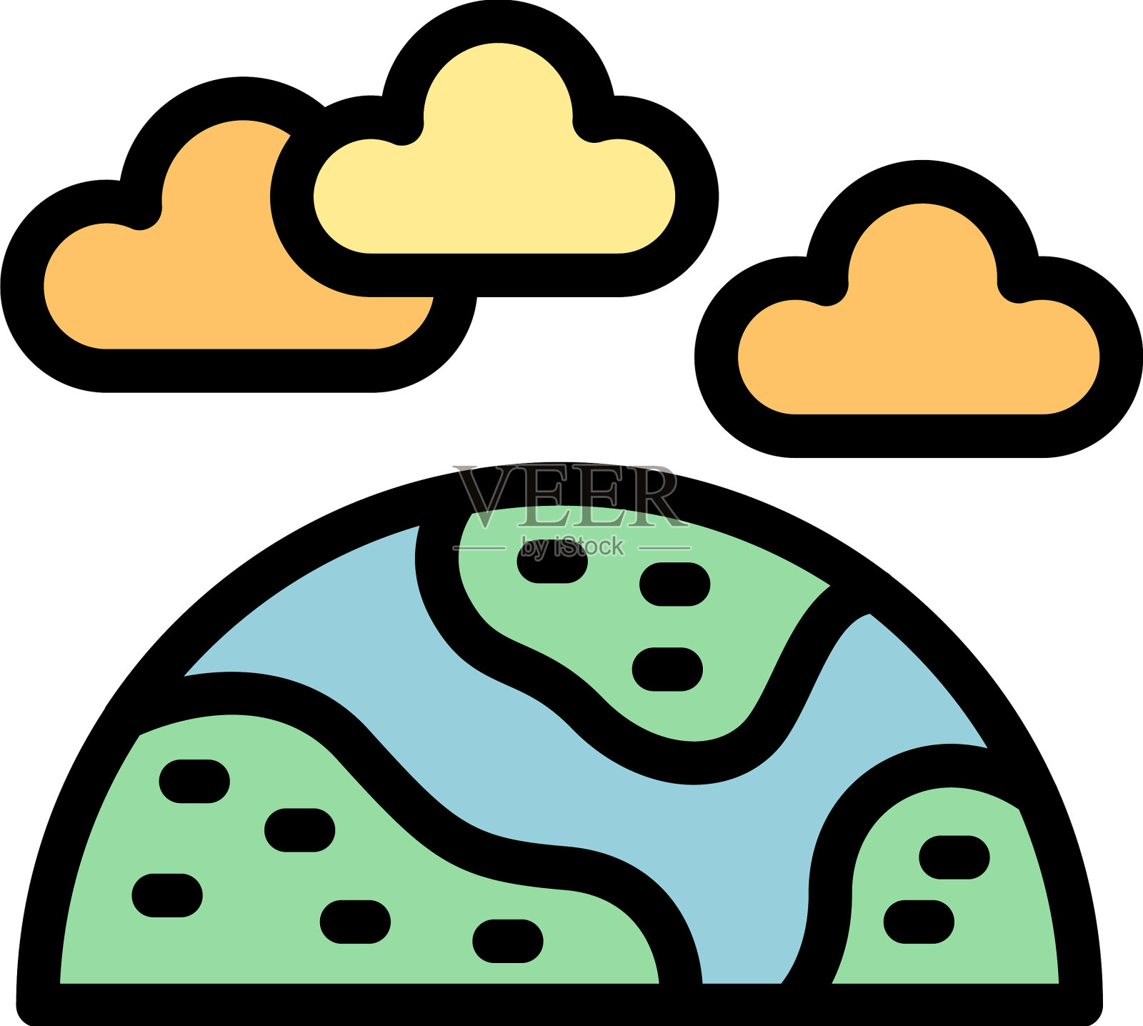 生态生物地球图标平插画图片素材