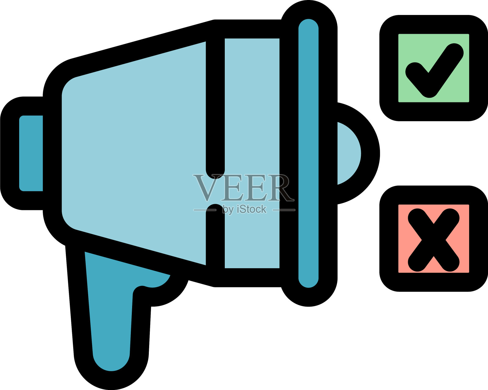 选举扩音器图标平坦插画图片素材