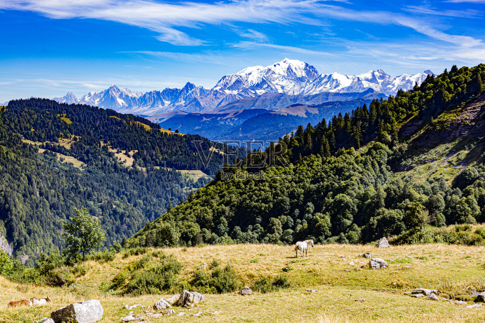 从渴望之路看到的勃朗峰景观照片摄影图片