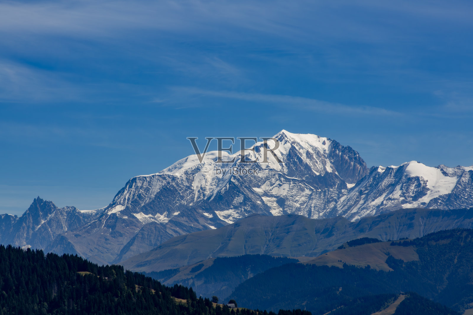 从渴望之路看到的勃朗峰景观照片摄影图片