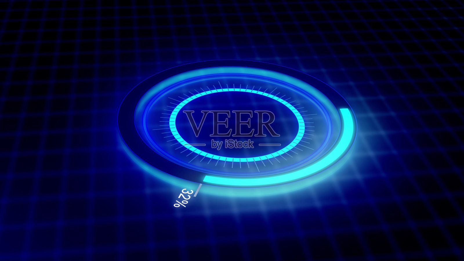 带线路的数字圆，抽象圆蓝技术背景。照片摄影图片