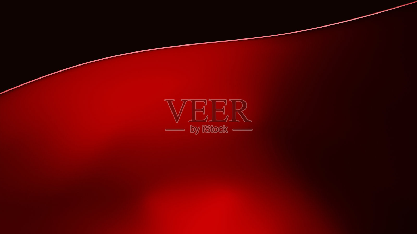 一个美丽的抽象的红色弯曲流动的几何形状的插图孤立在一个黑色的背景- 3D插图，渲染照片摄影图片