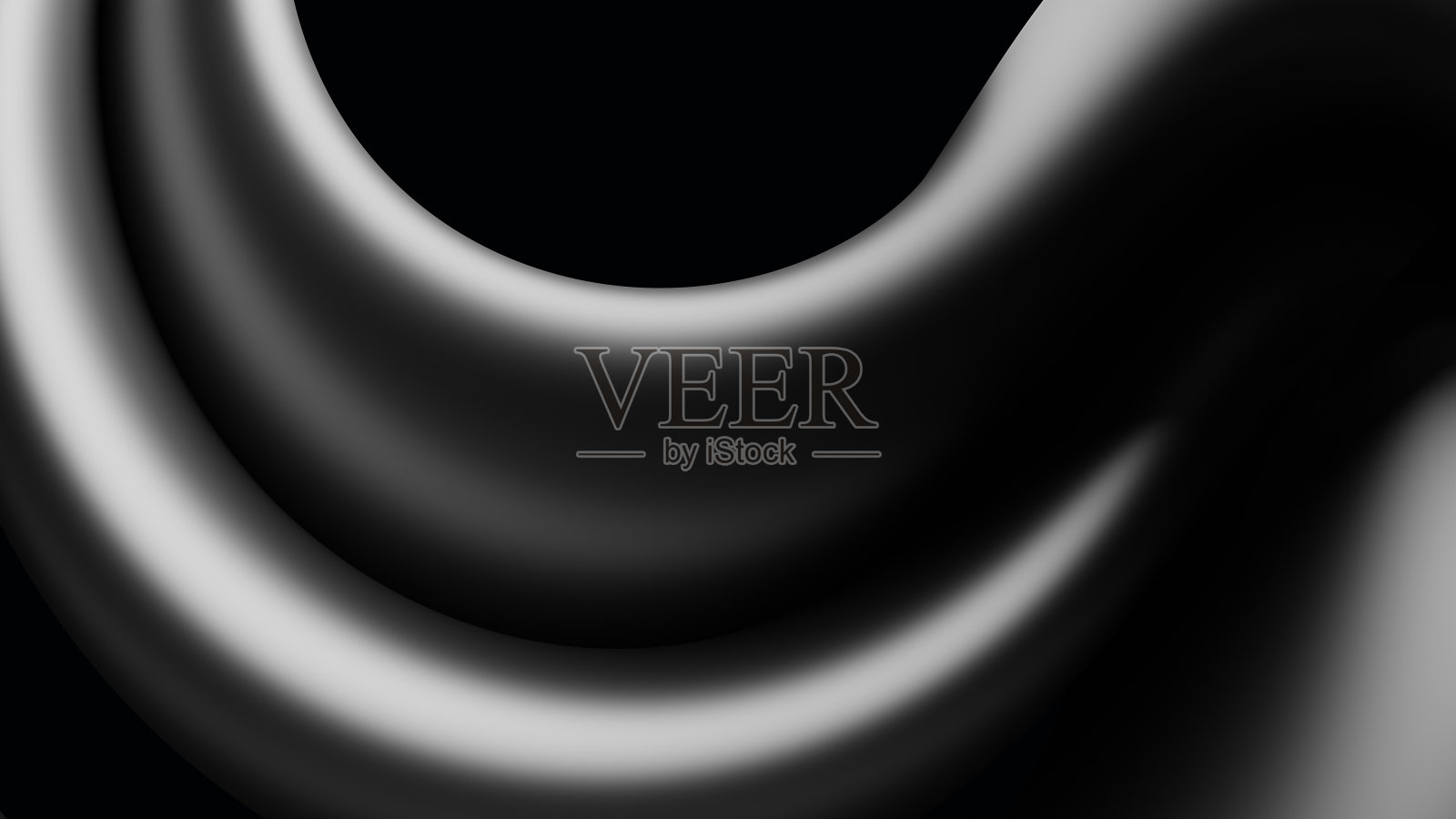 抽象的背景模板扭曲，流动和扭曲的银色几何。3D插图、渲染照片摄影图片