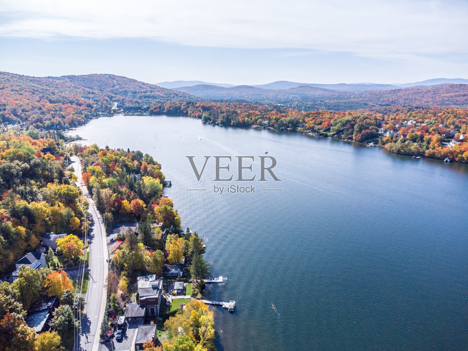 波波特湖鸟瞰图照片摄影图片