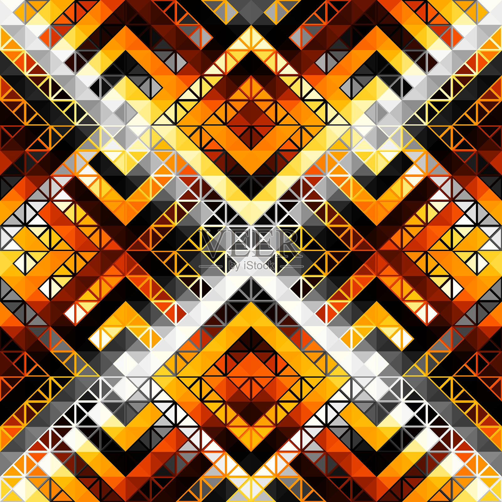 几何抽象三角形图案。无缝矢量图像。插画图片素材