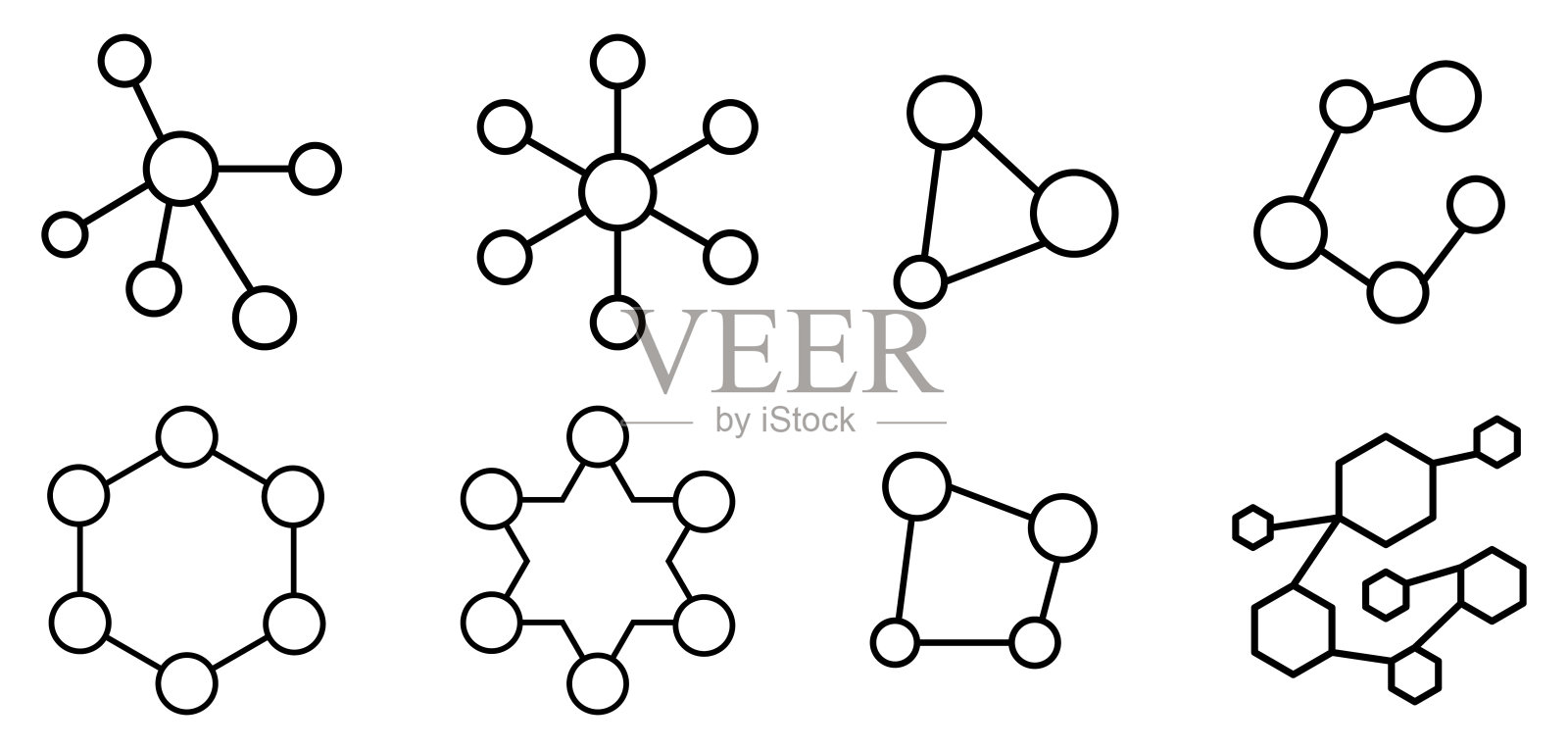 分子模型线集插画图片素材