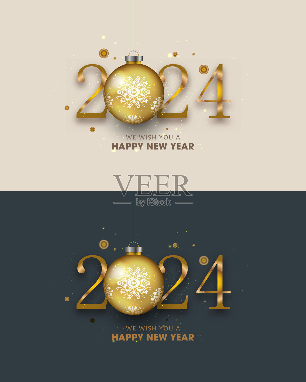 2024年新年贺卡、传单、海报。插画图片素材