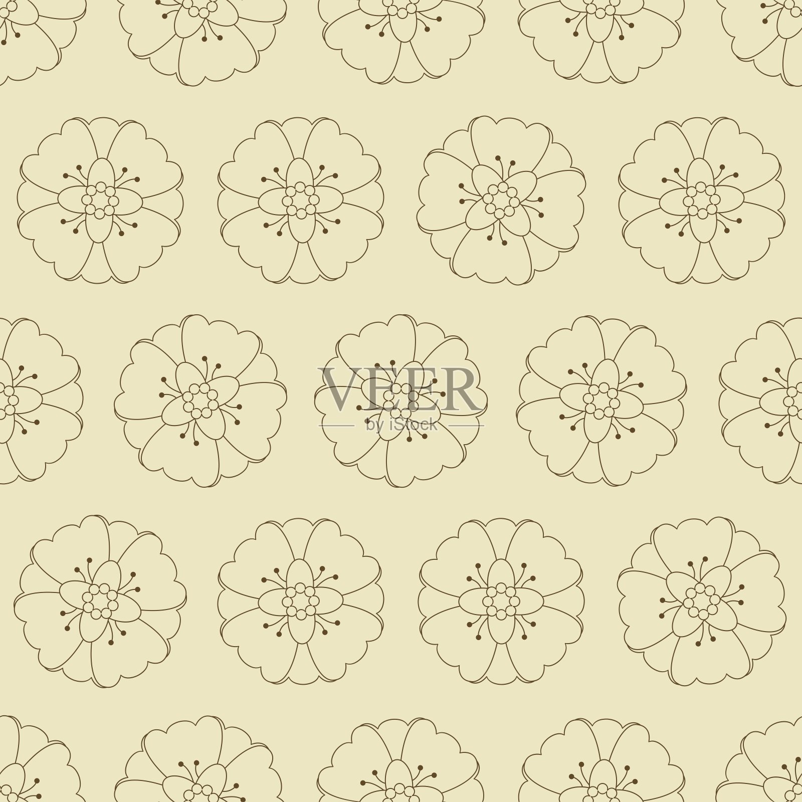 花线艺术无缝图案。适用于背景，壁纸，织物，纺织品，包装纸，印刷材料，和更多。插画图片素材