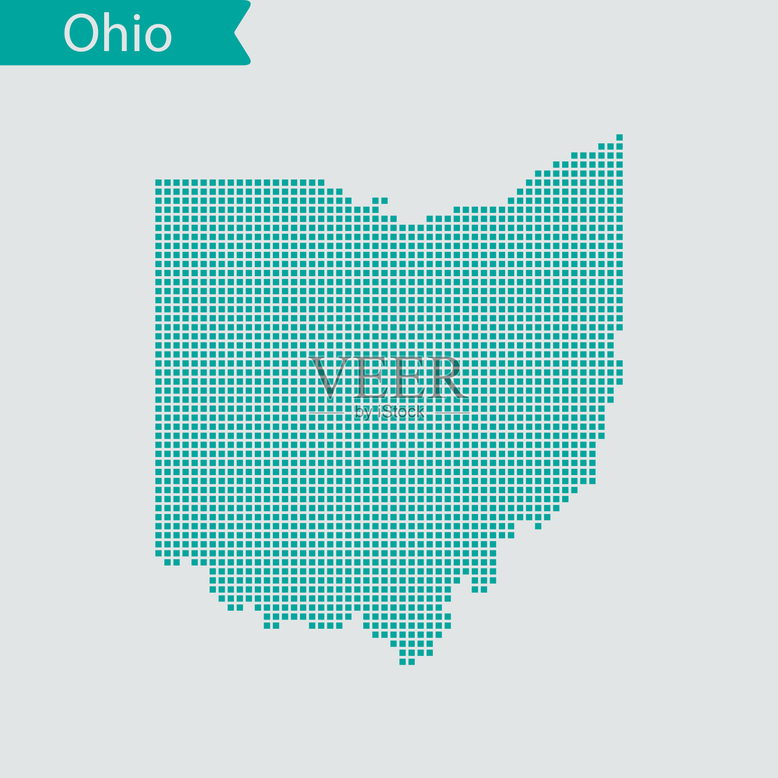 俄亥俄地图插画图片素材