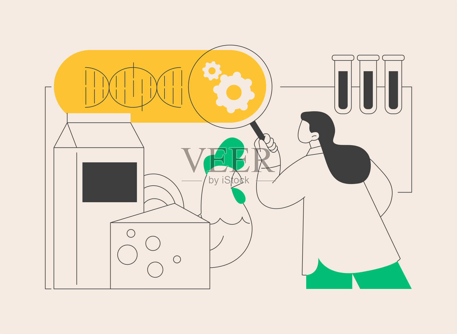 转基因生物抽象概念矢量插图。插画图片素材