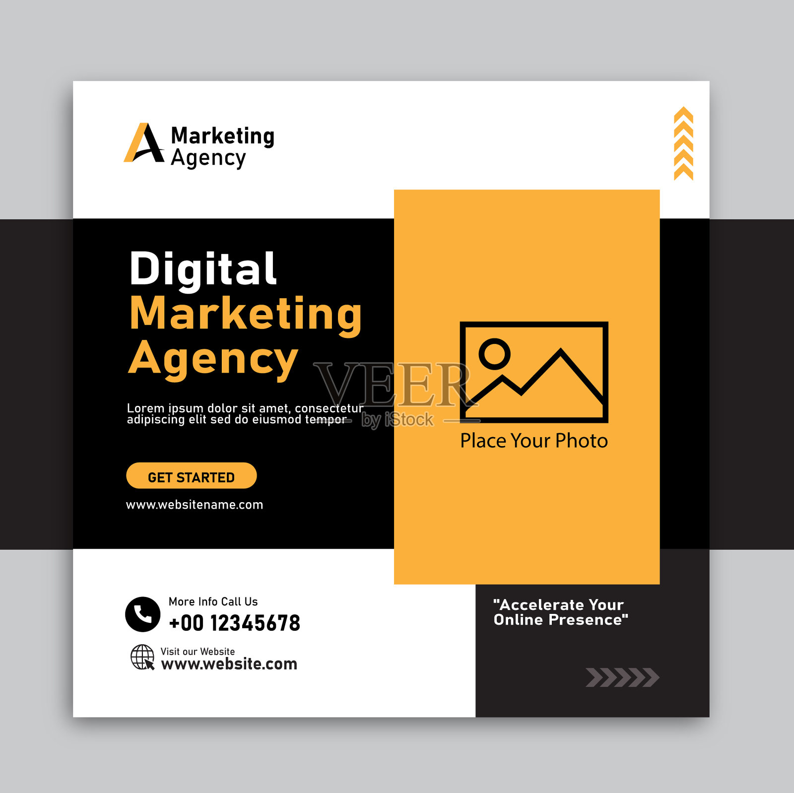 数字营销机构的社交媒体帖子插画图片素材