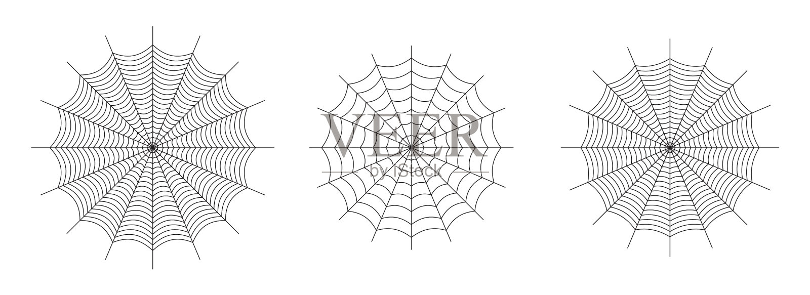 对称的蜘蛛网图标几何万圣节插画图片素材