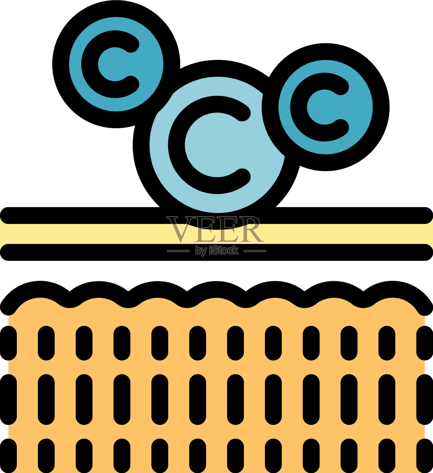 皮肤化妆品用胶原蛋白图标平插画图片素材