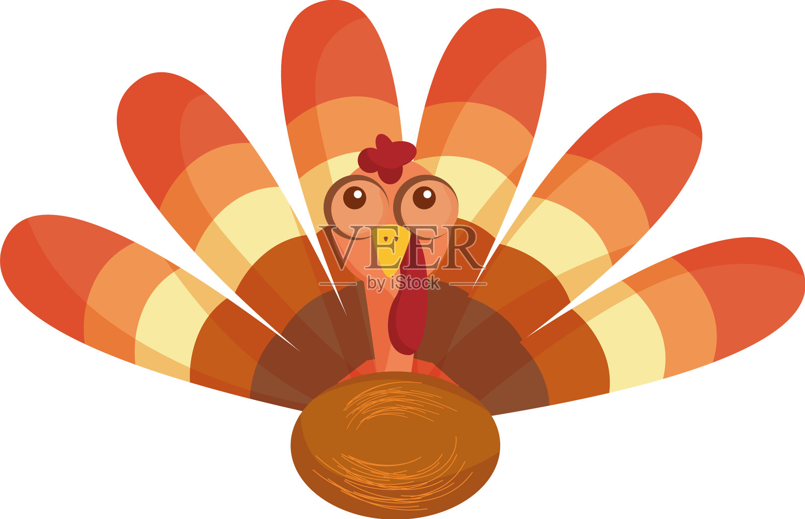 孤立可爱的火鸡鸟角色插画图片素材