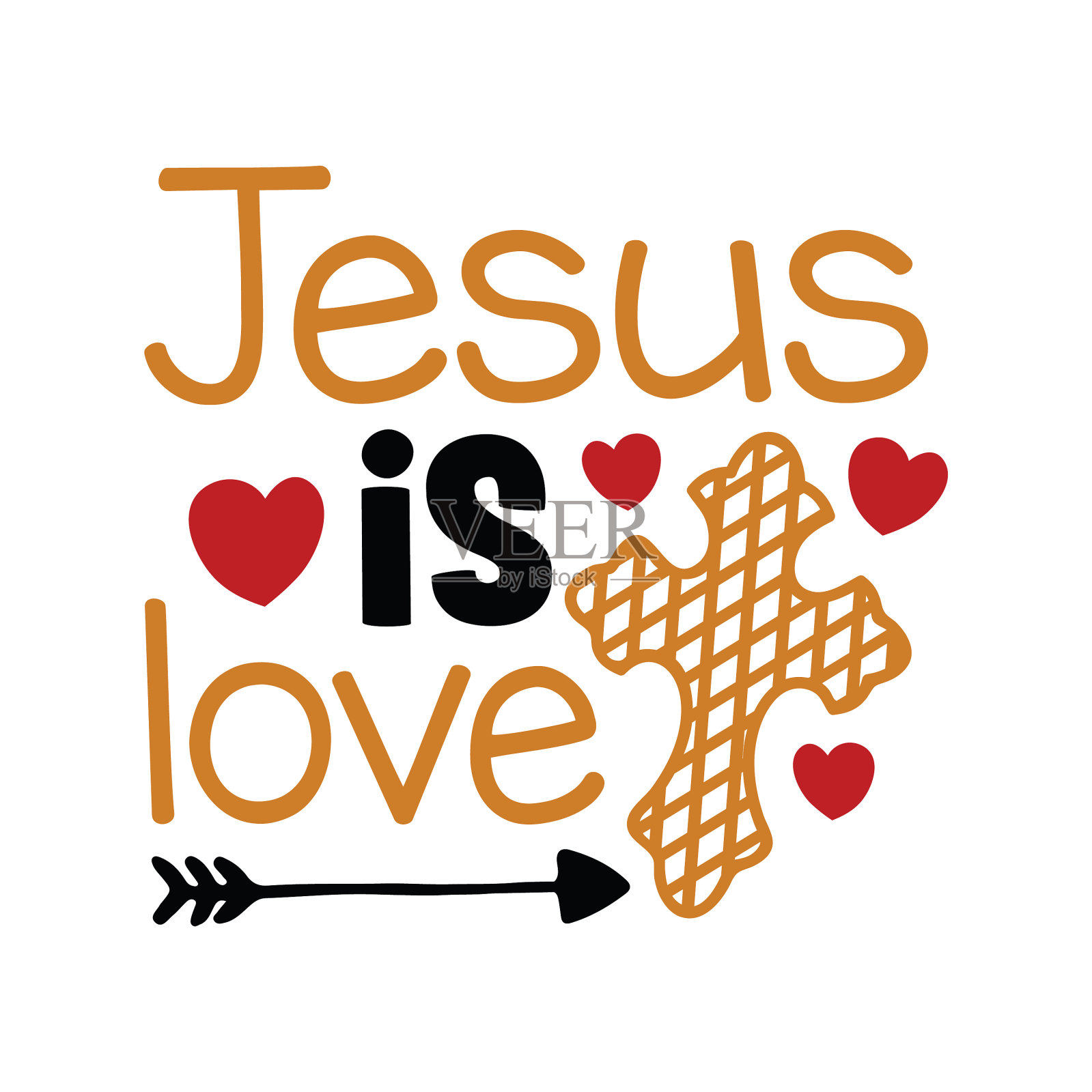 耶稣是爱印刷t恤设计t恤印花插画图片素材
