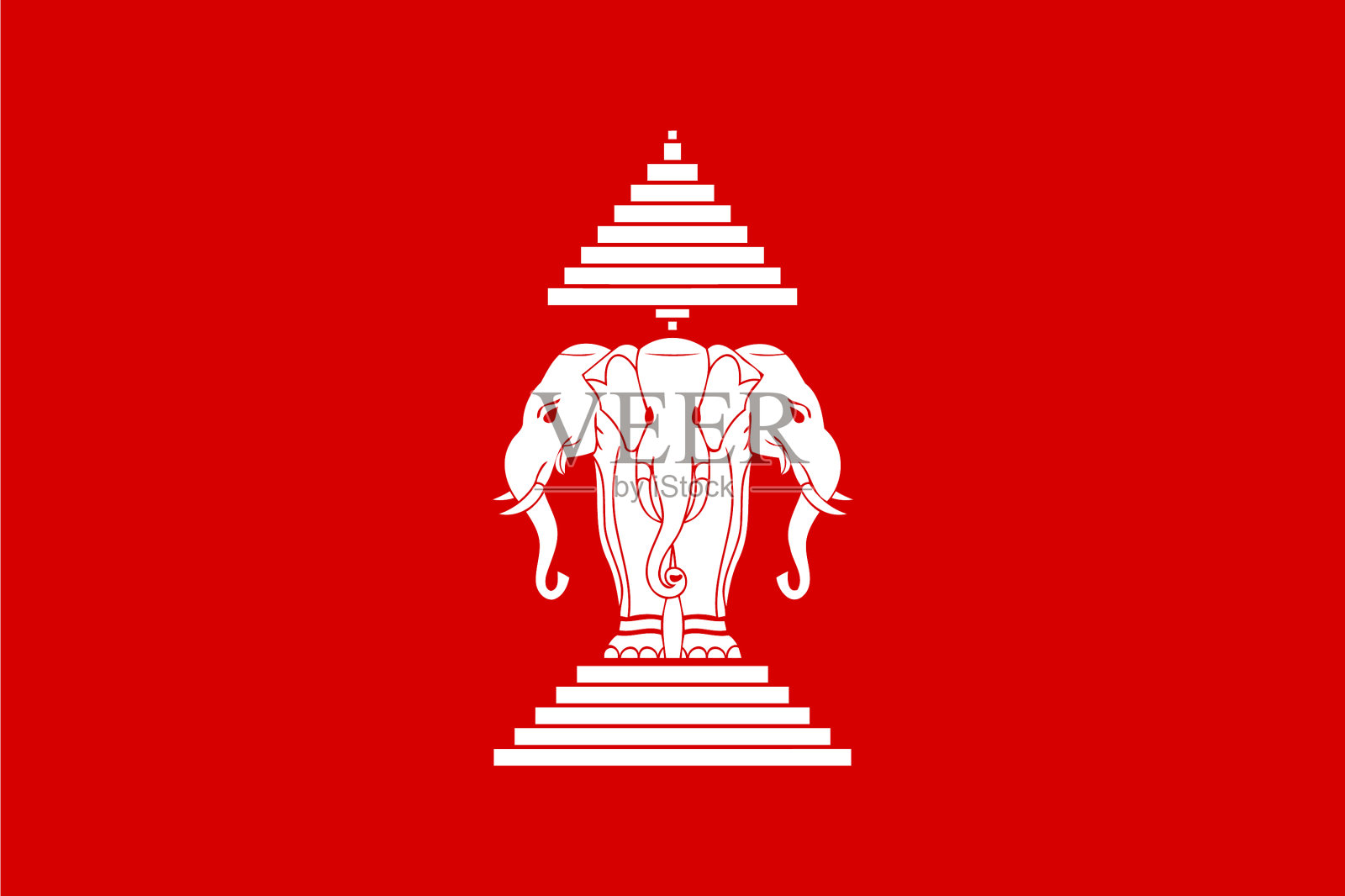老挝国旗精确尺寸元素插画图片素材