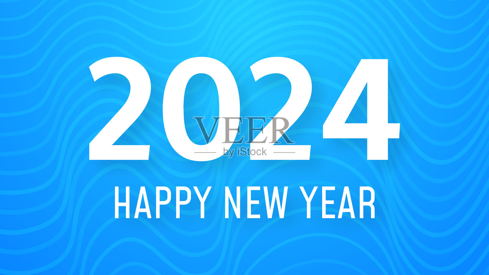 2024新年快乐，彩色背景插画图片素材