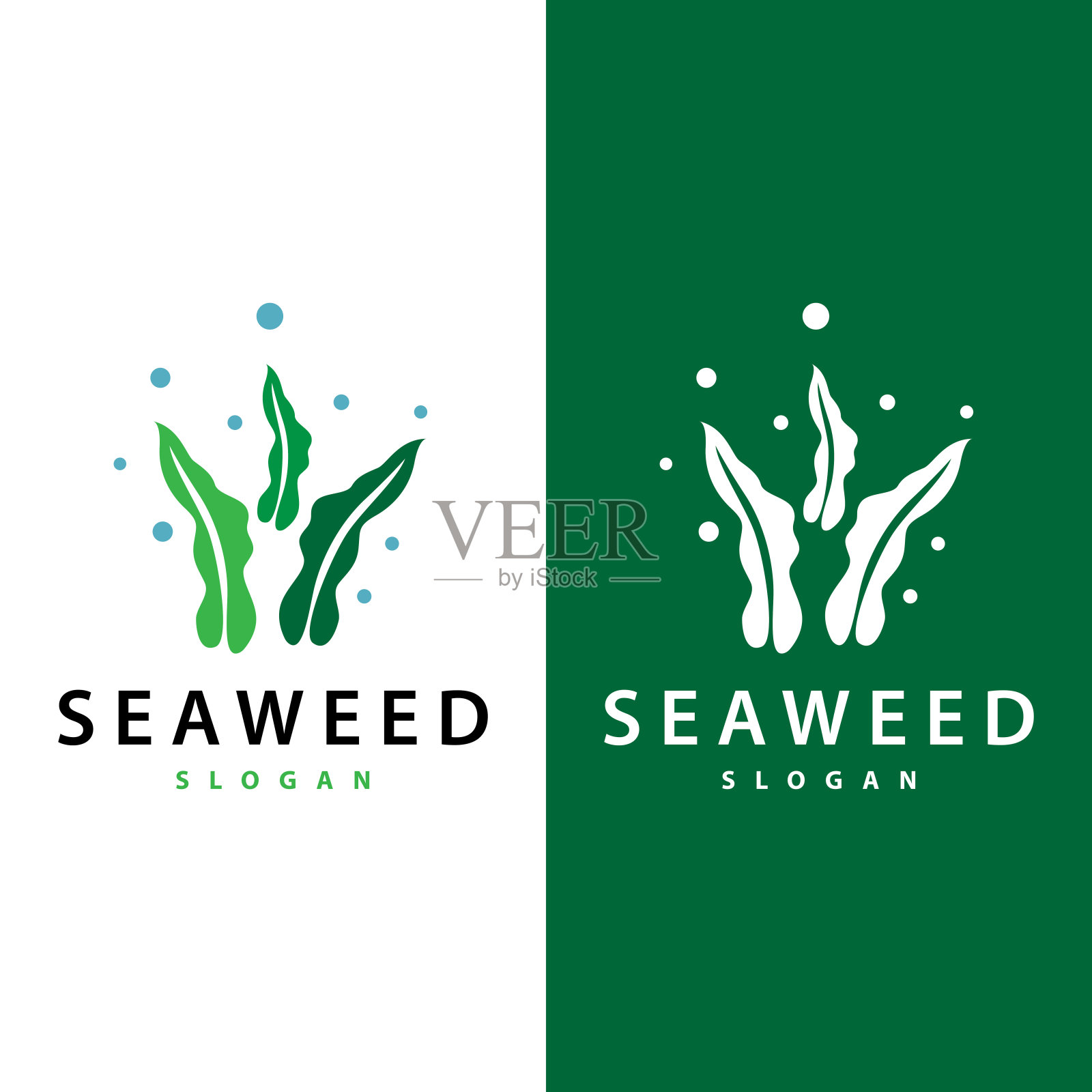 海藻标志简单的极简主义设计插图模板插画图片素材