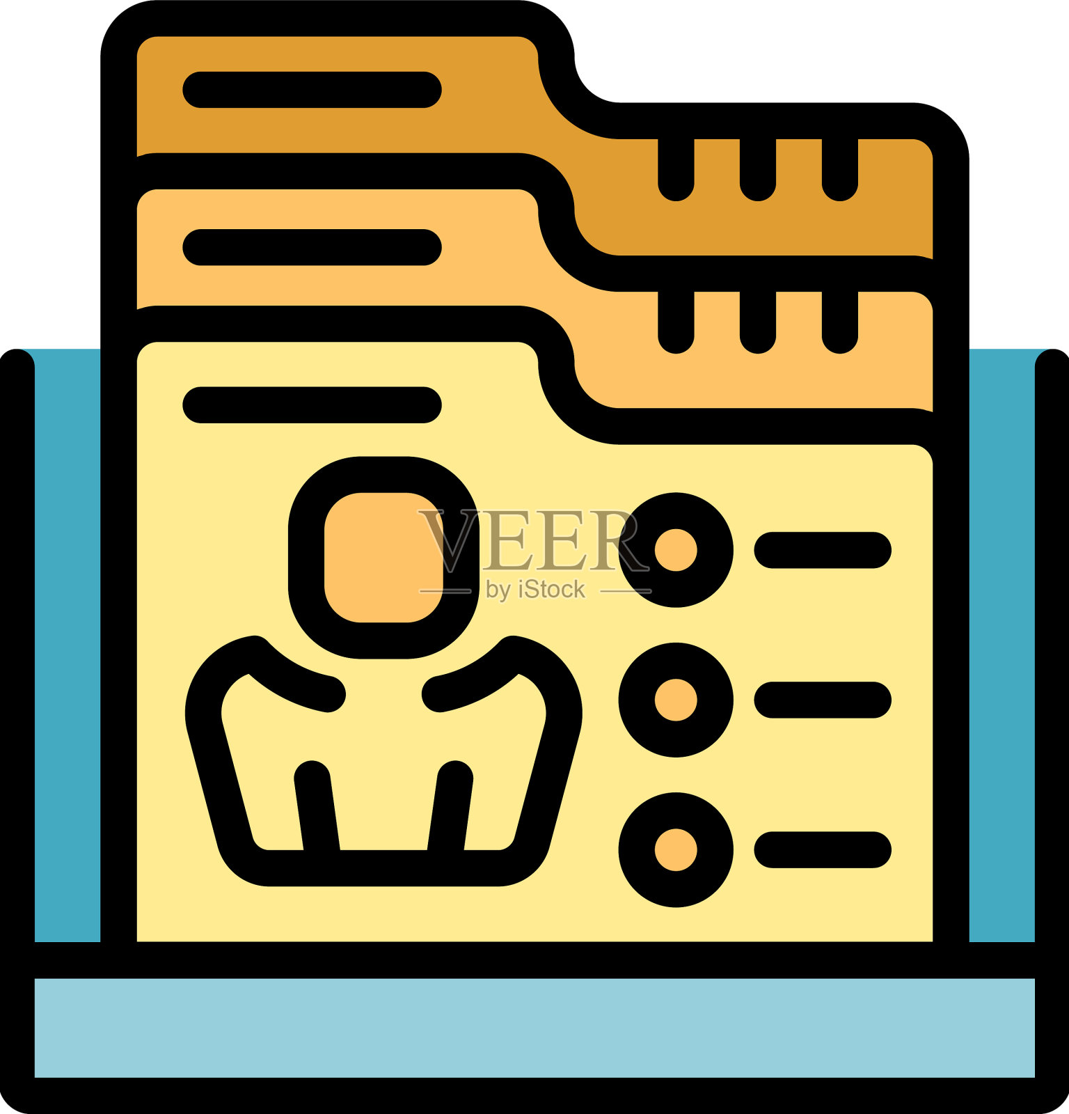 病人文件夹图标扁平插画图片素材