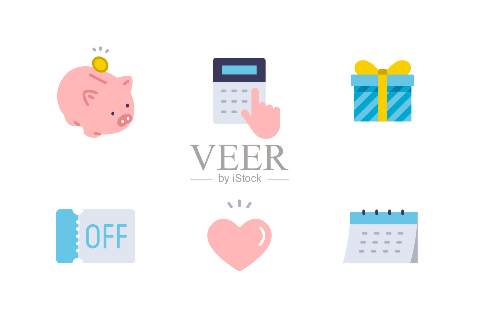 商业简单的矢量填充图标插图集材料插画图片素材