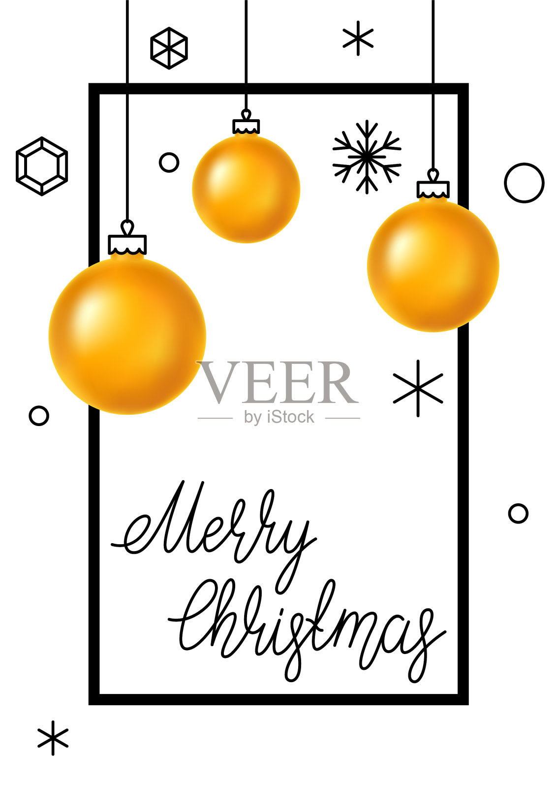 圣诞框架设计节日快乐插画图片素材