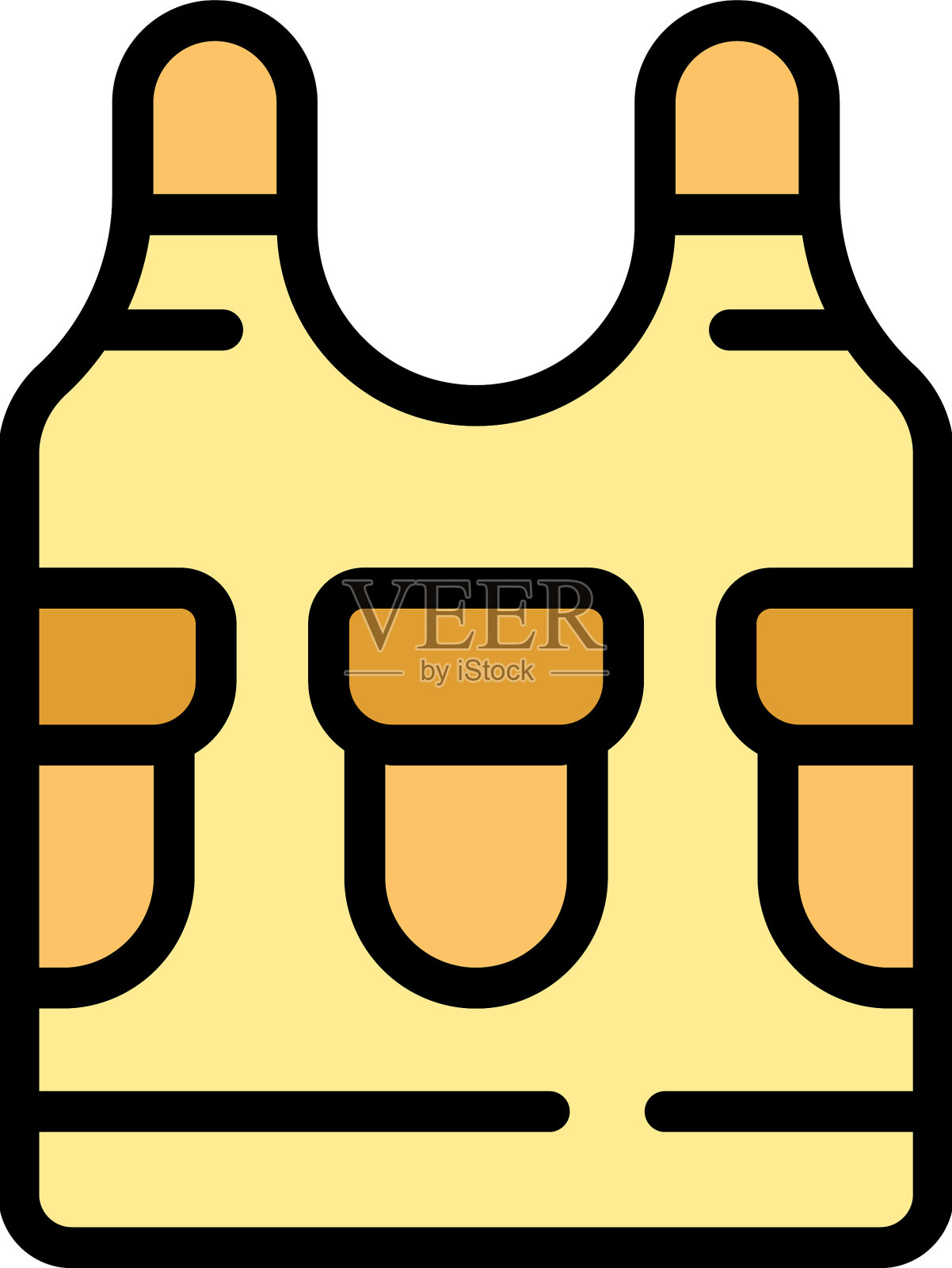 魔术贴背心图标平插画图片素材