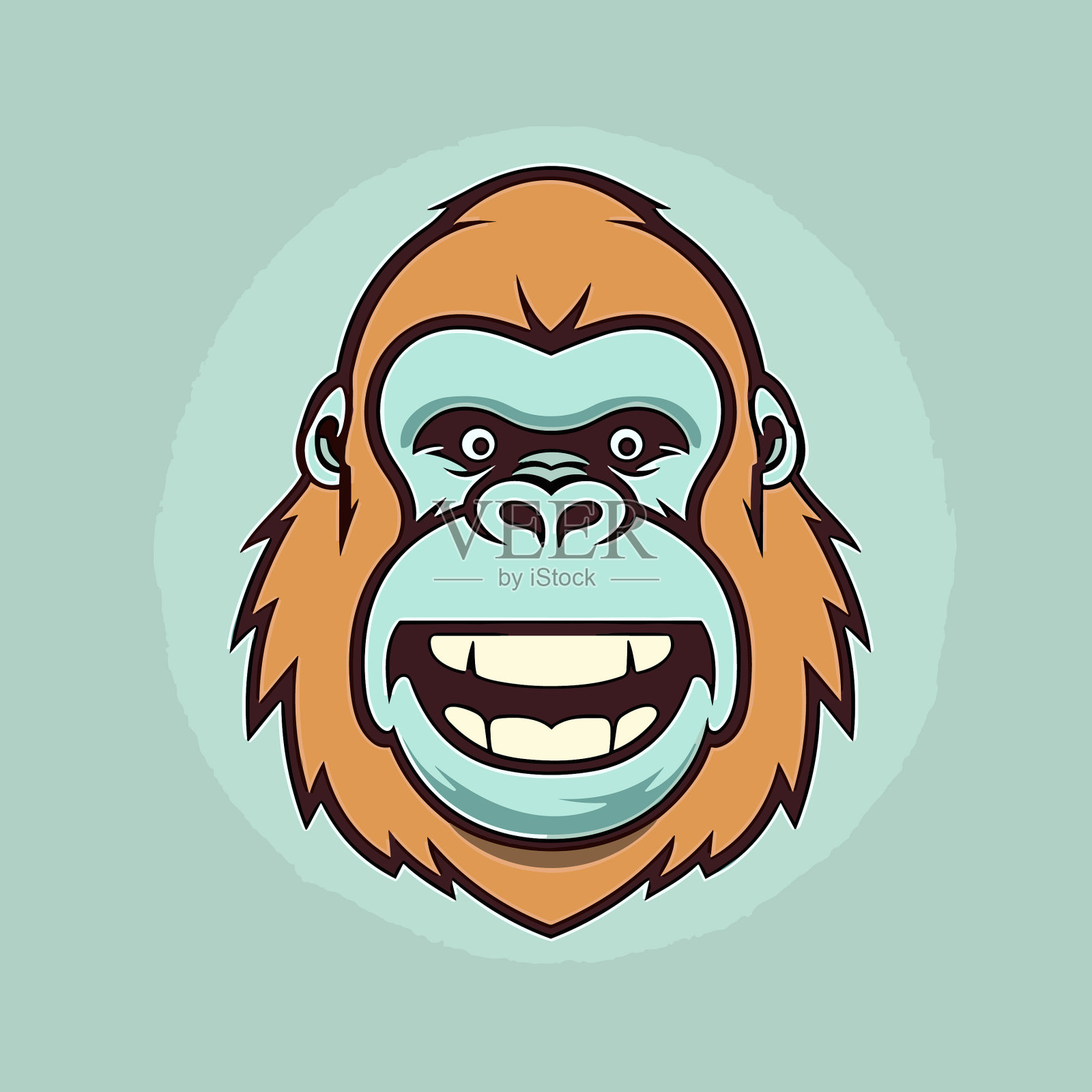 大猩猩大猩猩手绘漫画可爱的涂鸦插画图片素材