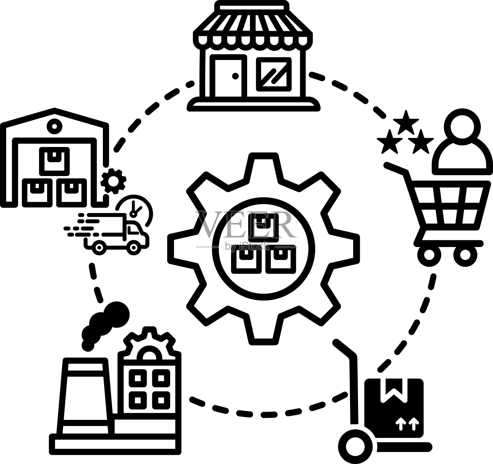 供应链图标矢量插画图片素材