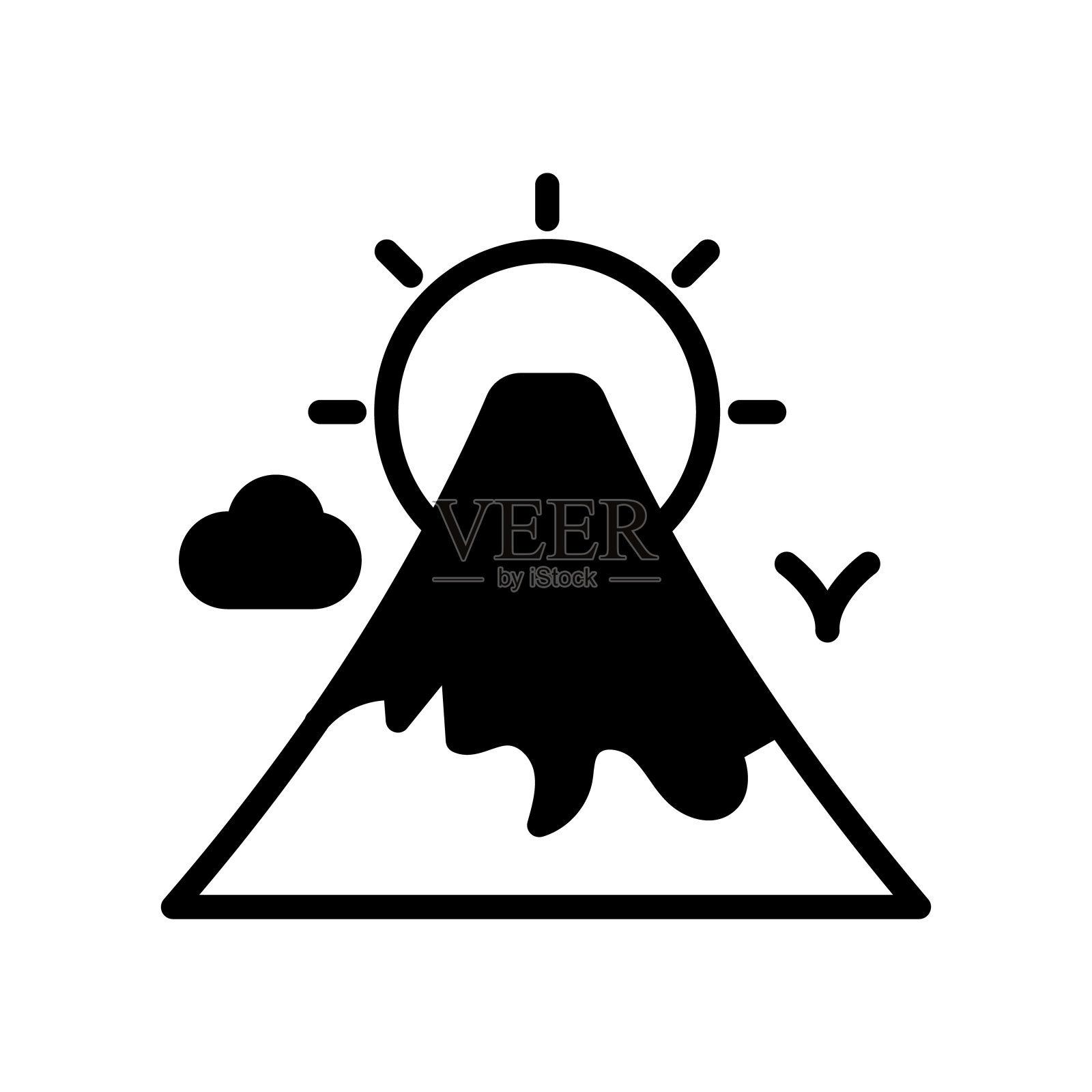 富士山图标矢量。标识插画图片素材