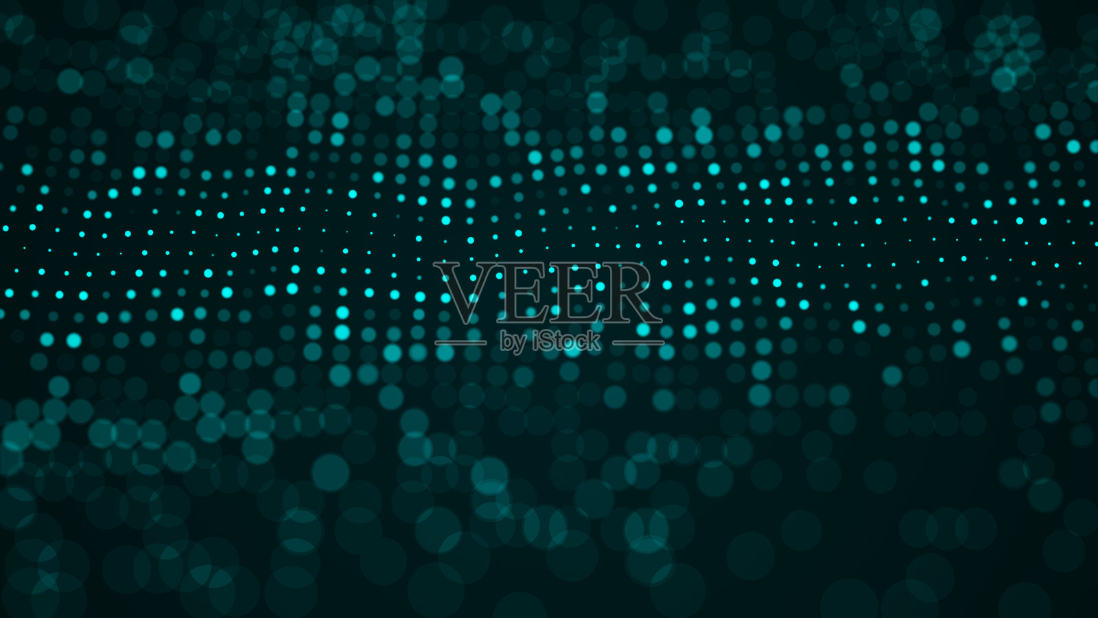 抽象波的许多点。未来主义背景插图。闪亮的尘埃颗粒。三维渲染插画图片素材