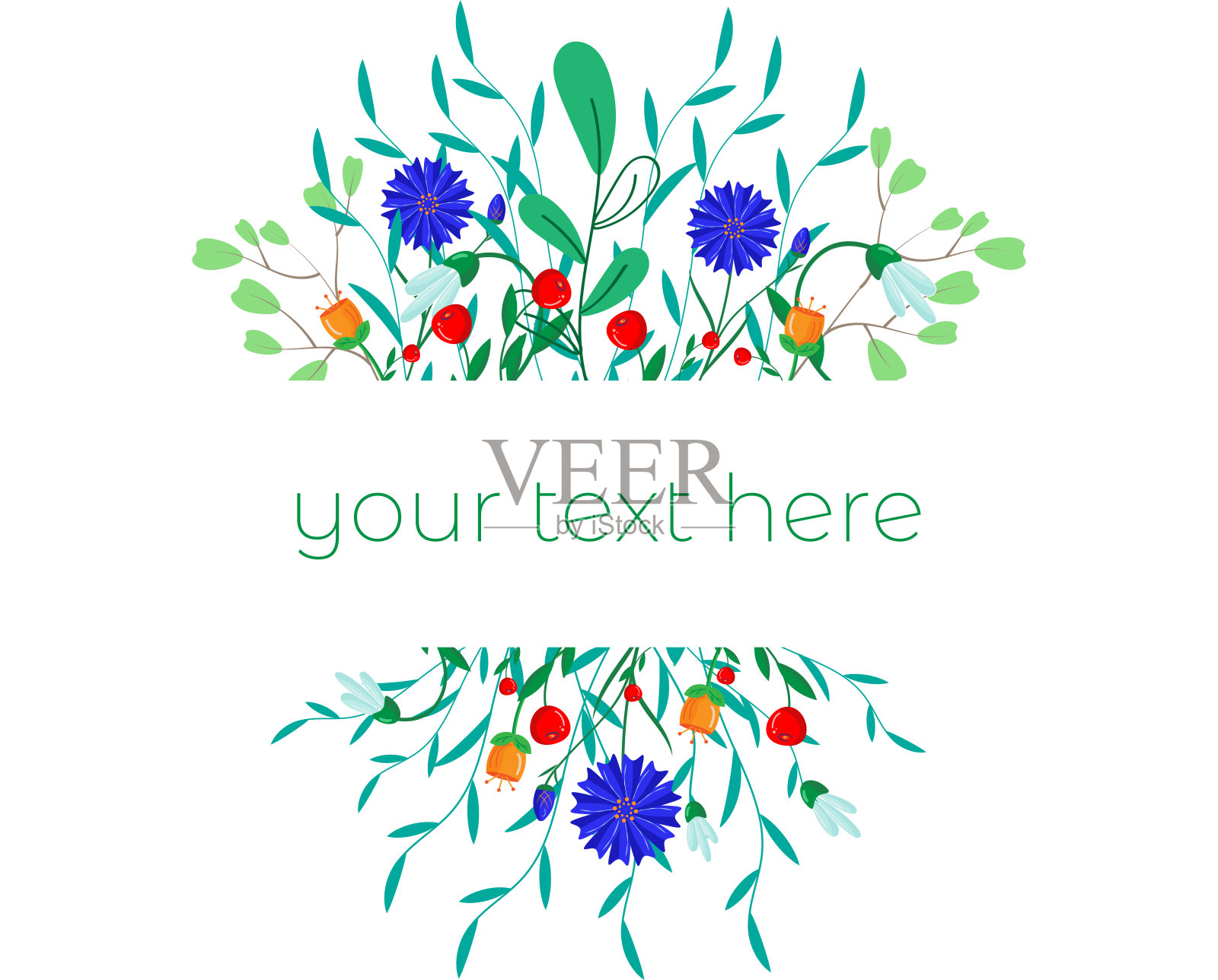 优雅的花框架，婚礼请柬，生日贺卡。矢量插图。花卉设计与空白空间为您的文字，日期，照片。插画图片素材