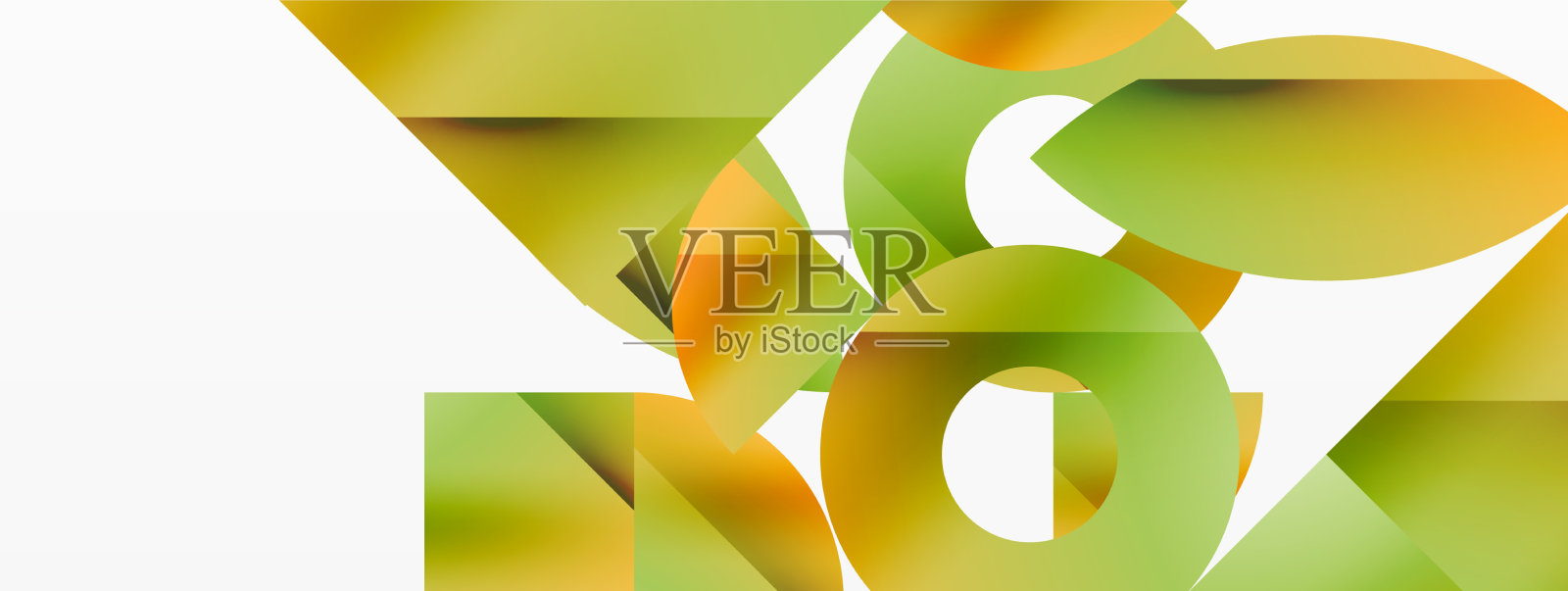 圆形和各种形状汇聚成时尚插画图片素材