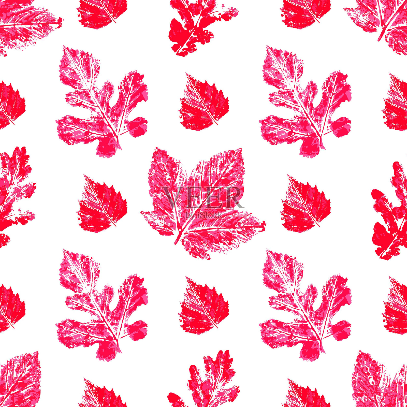 墨乱滴叶插图。布料图案、纺织品、织物、墙纸的印花插画图片素材