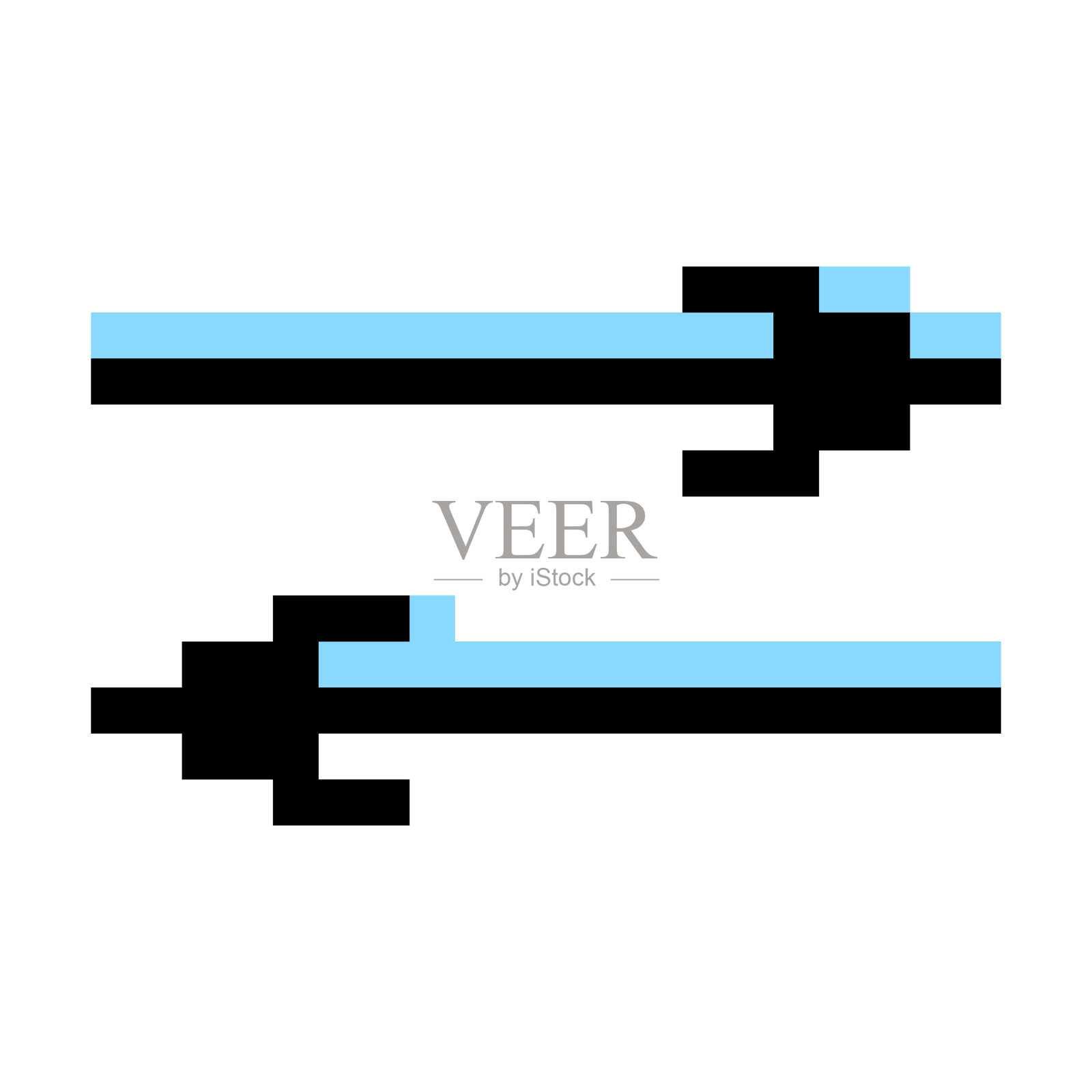 白色背景上的像素箭头。插画图片素材