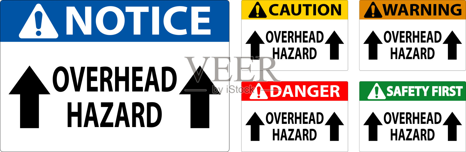 警告标志头顶危险插画图片素材