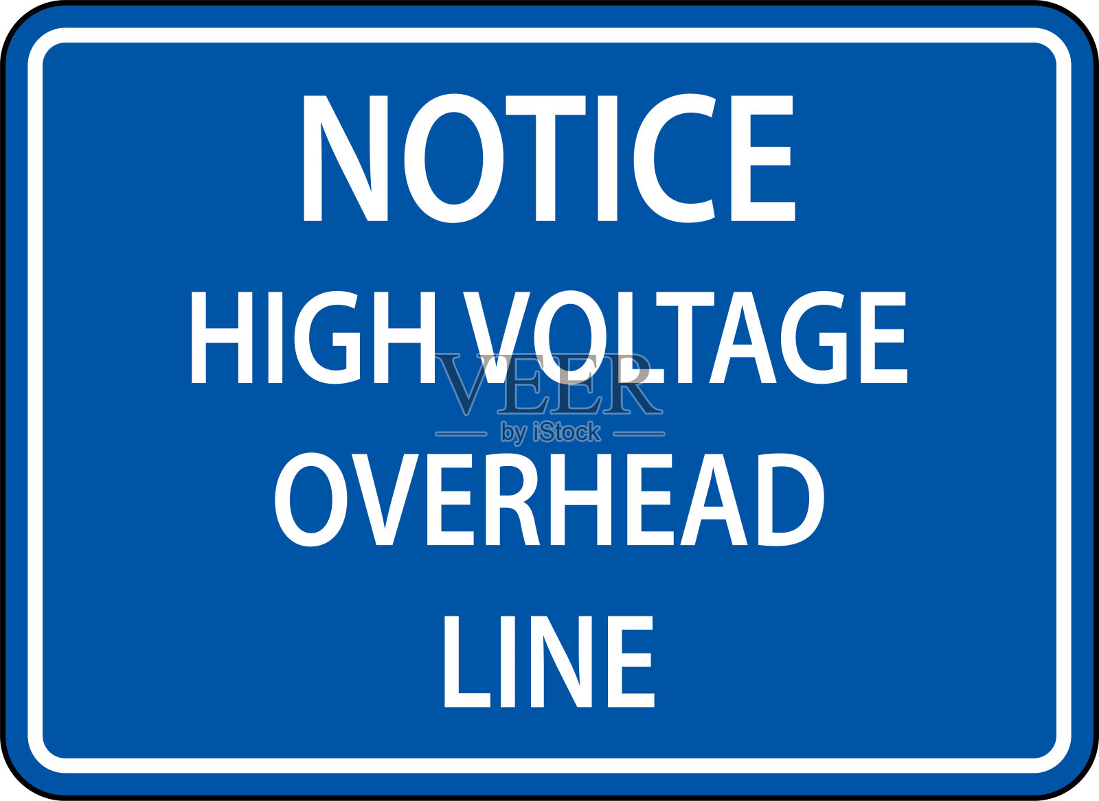 警告标志注意高压架空线路插画图片素材