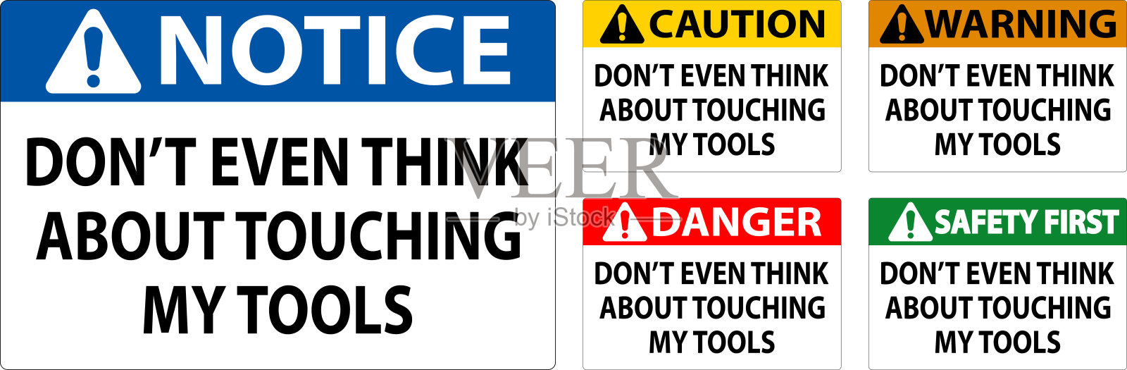 警告标志请勿触摸工具插画图片素材