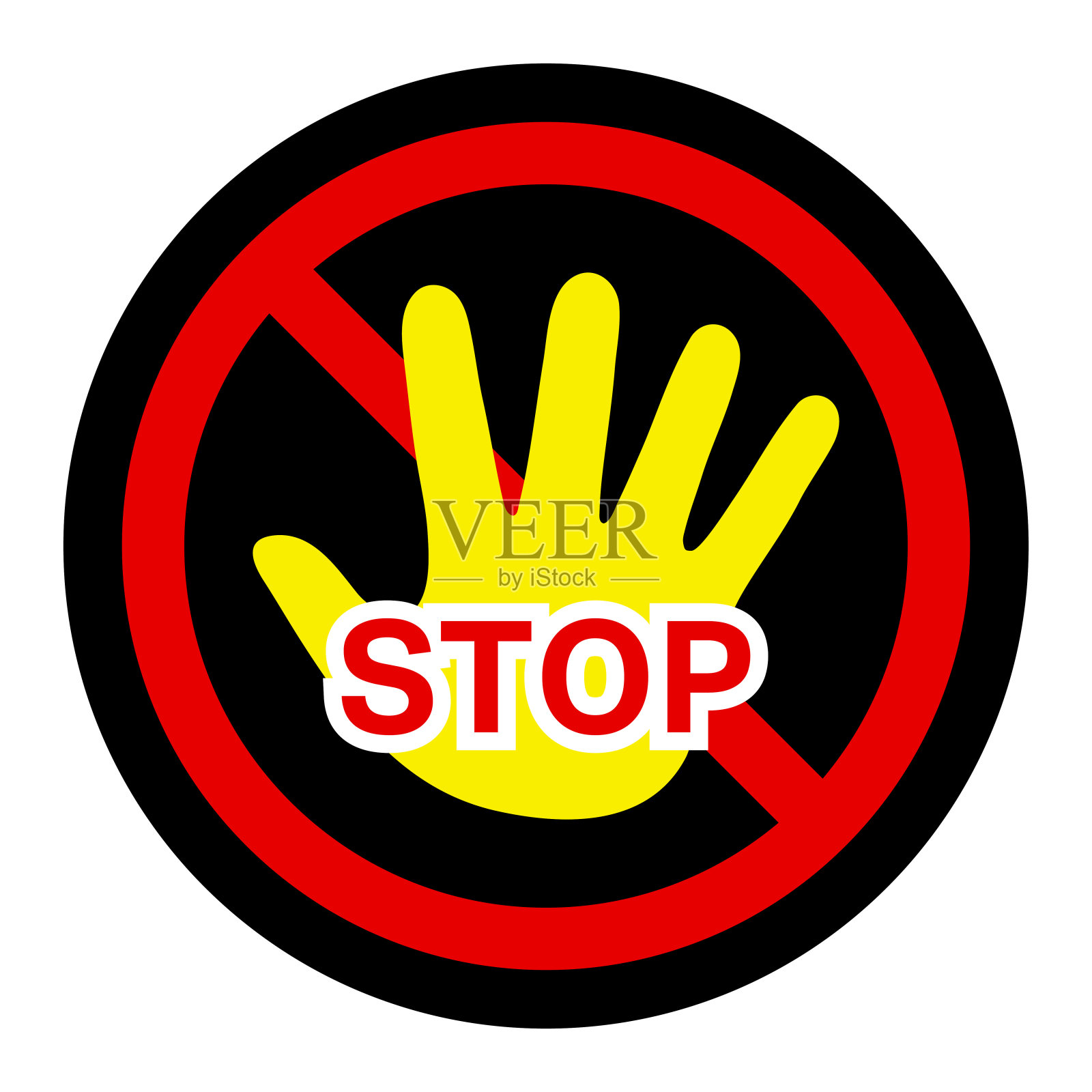 手掌停止标志隔离矢量图标插画图片素材