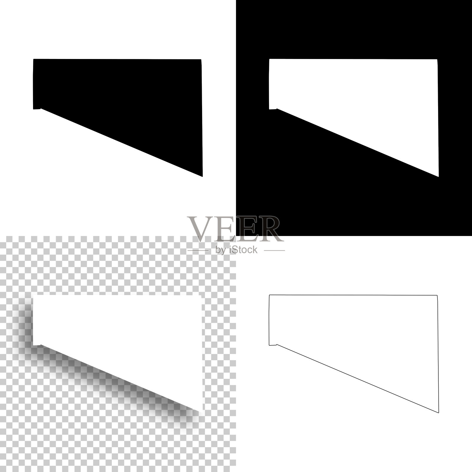 南达科他州道格拉斯县。设计地图。空白，白色和黑色背景插画图片素材