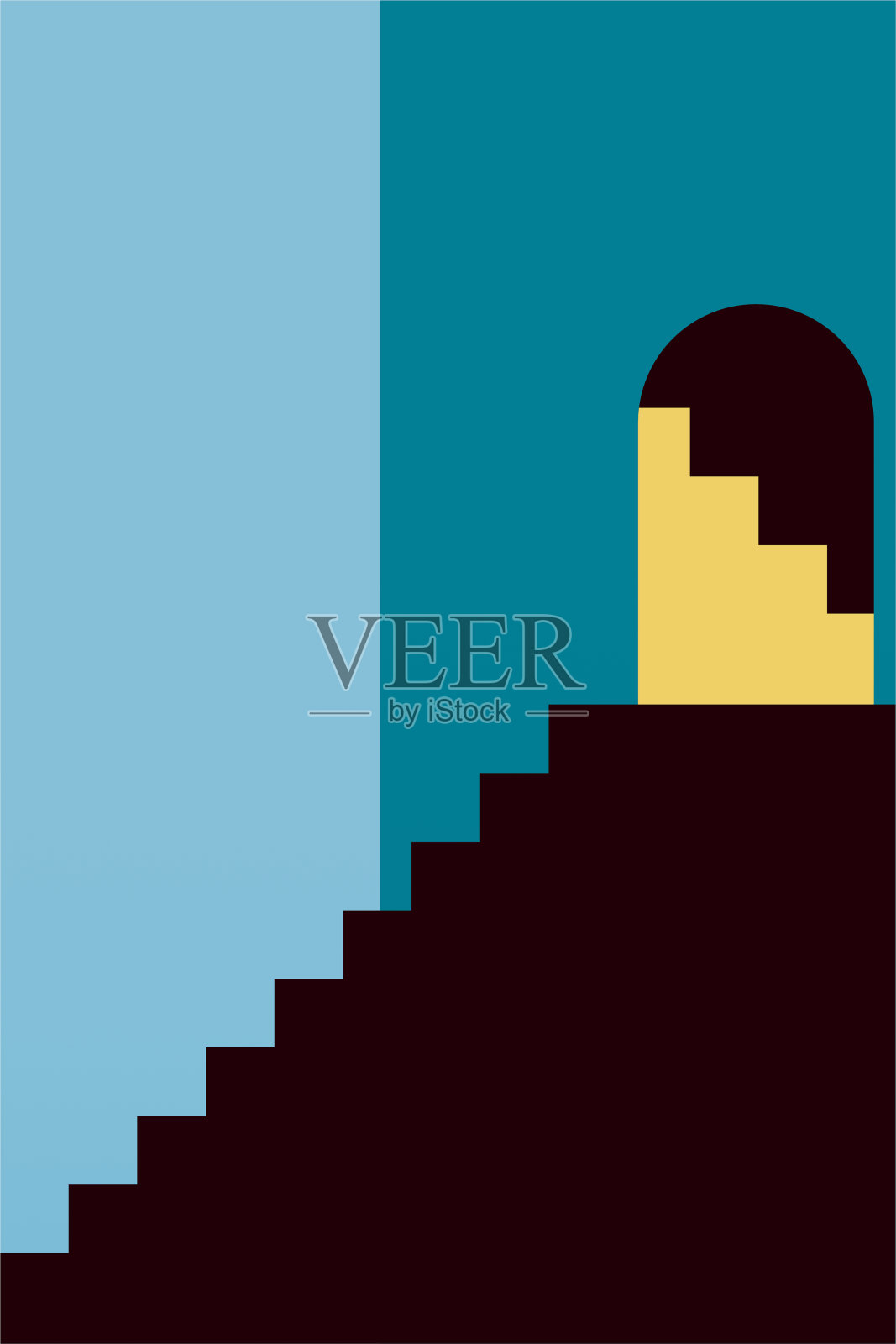 可打印的建筑建筑墙艺术海报插画图片素材