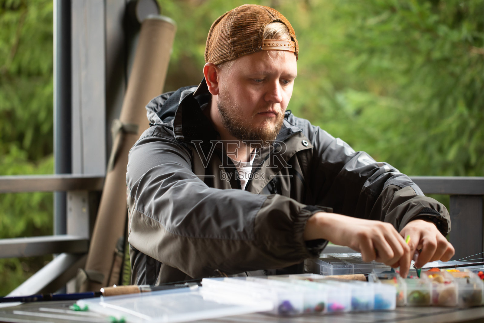 钓鱼准备照片摄影图片