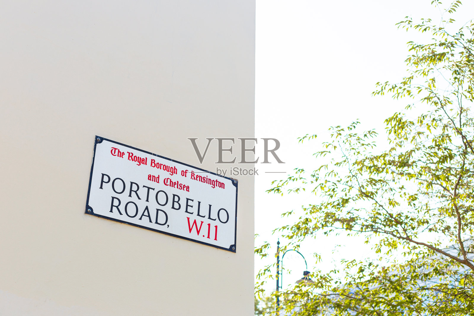 伦敦诺丁山的波多贝罗路路标照片摄影图片